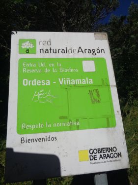 Entrada en la reserva de la biosfera Ordesa - Viñamala.