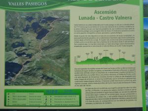 Panel explicativo de la ruta Lunada - Castro Valnera